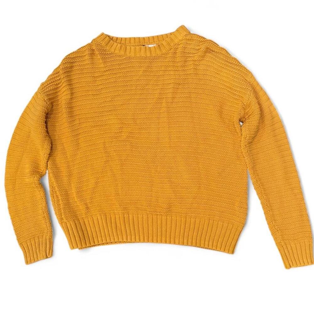 Hm mustard yellow cable knit